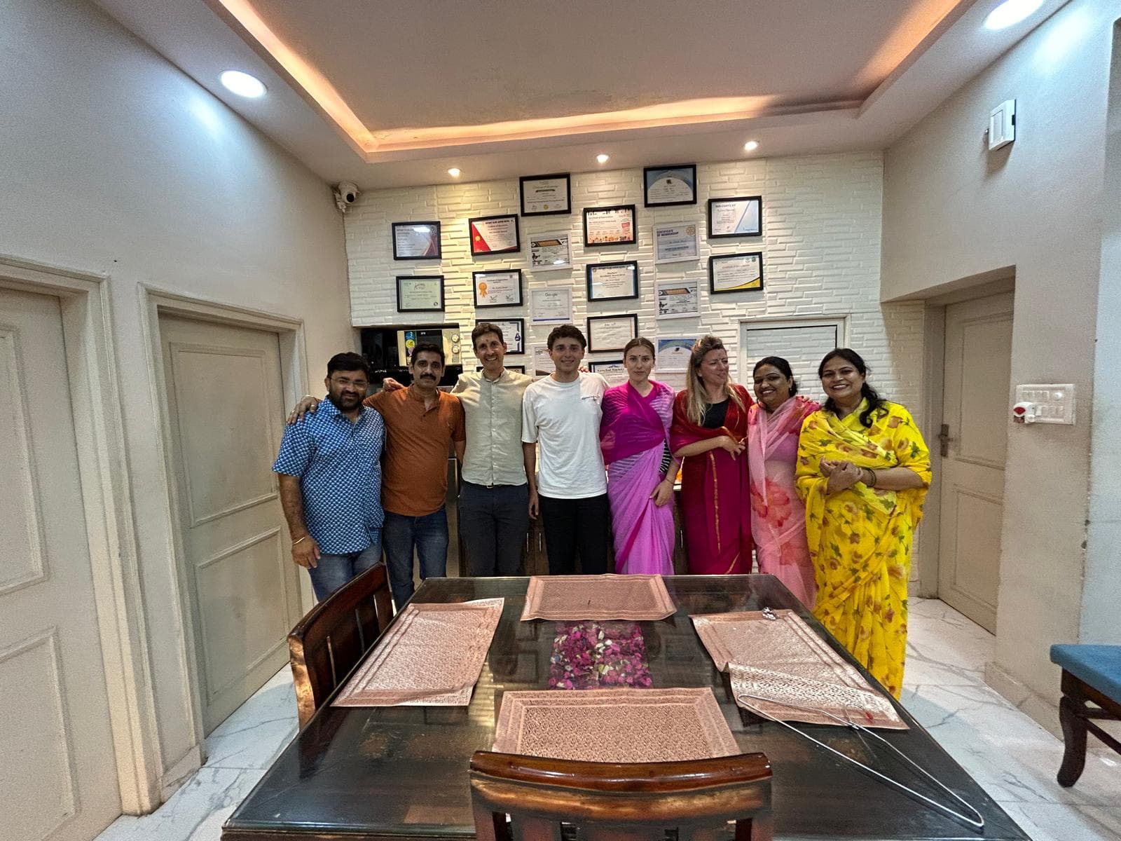 Professional business team gathering in modern office conference room Professional office team photo