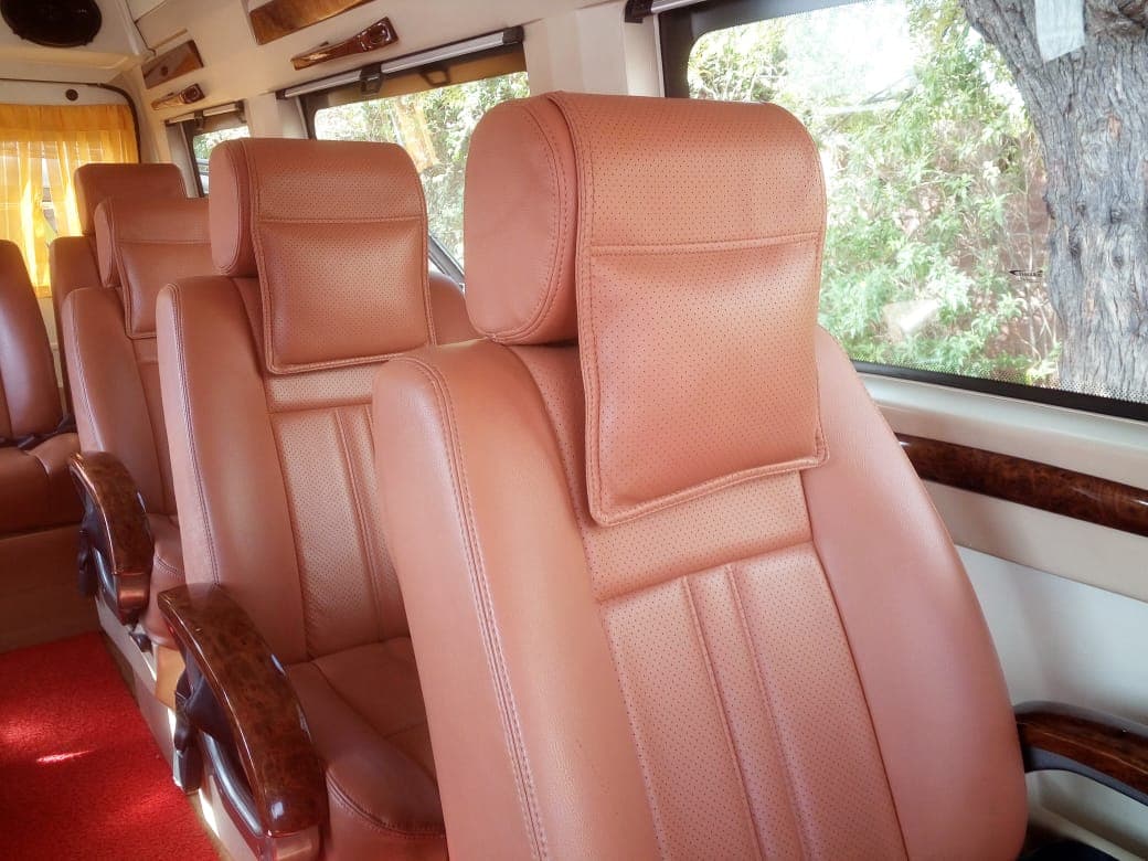 Luxury Maharaja Seating in 10 Seater Tempo Traveller Rental 10 Seater Maharaja Tempo Traveller Seating