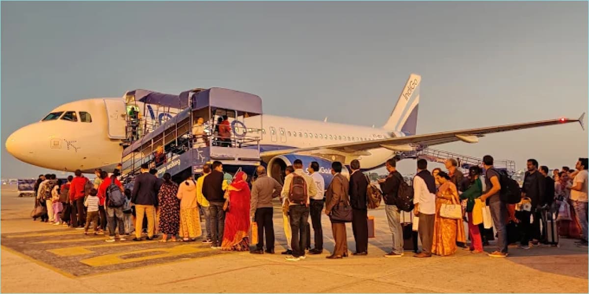 Passengers Boarding Indigo Flight at Jaipur International Airport Indigo Flight Boarding Jaipur