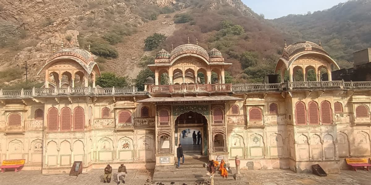 Stone Pavilion at Galta Temple Jaipur Galta Temple Pavilion Jaipur